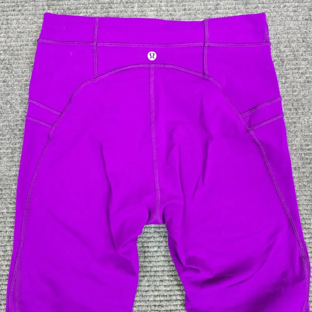 Lululemon Free Flow Tight Womens 8 Tender Violet Full-On Luon Yoga Leggings